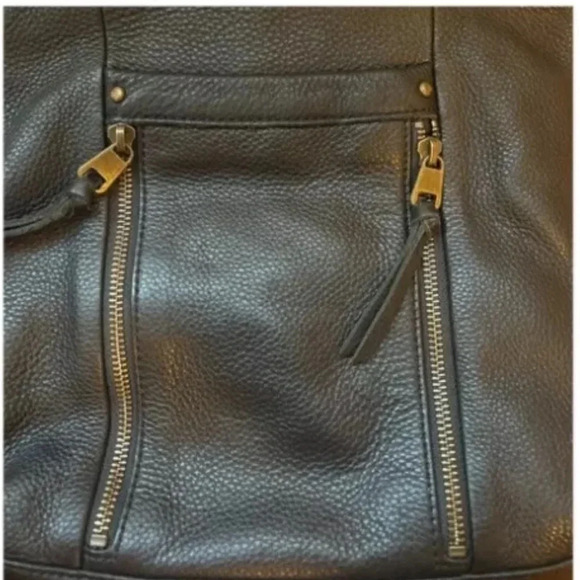 The Sak Collective LADERA Black Pebbled Authentic Leather Crossbody Bag Purse - Picture 4 of 9